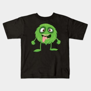 Halloween Trick Or Treat Cute Little Green Monster Kids T-Shirt